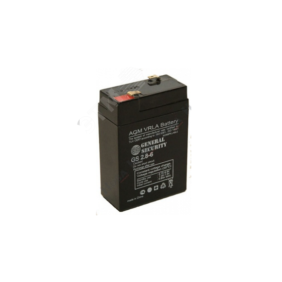 Аккумулятор GS 6В 2,8Ач General Security GS2.8-6 GENERAL SECURITY