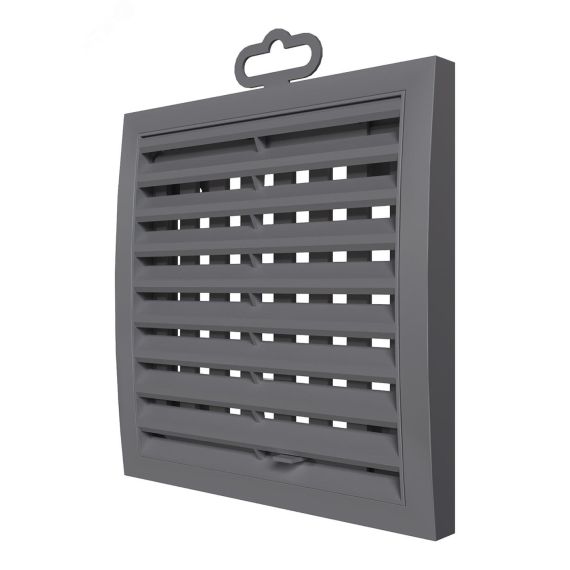 Решетка вентиляционная наружная регулируемая, из ASA пластика 150х150, цвет Серый ERA 1515РРПН сер