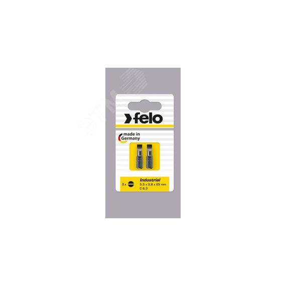 Бита Плоская шлицевая 3,5X0,6X25, серия Industrial, 2шт в блистере Felo 02031036