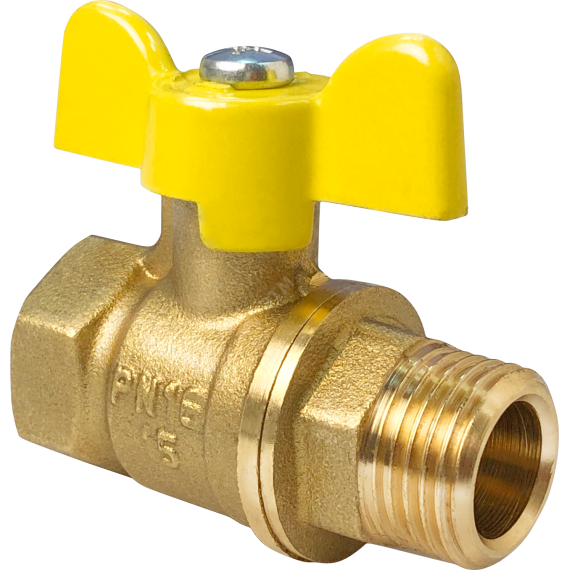 Кран шаровой для газа 11Б27фтМ 3/4' ВН ручка бабочка VALFEX VF.278.LB3.034