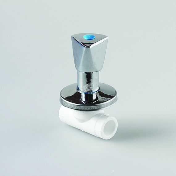 Вентиль 20 полипропиленовый PPR белый PRO AQUA PA42009