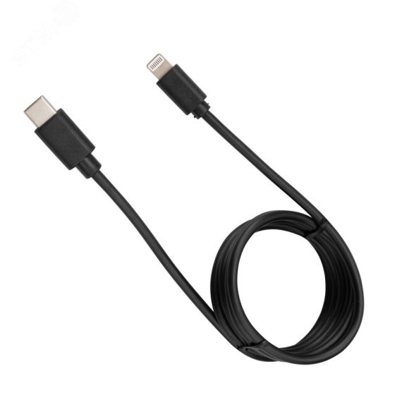 Кабель Type-C - Lightning 3A, 1m, PVC, black, 18-1827, REXANT 18-1827