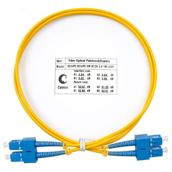 Шнур оптический duplex 1м SC-SC 9/125 sm LSZH Cabeus FOP(d)-9-SC-SC-1m