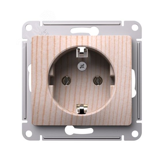 GLOSSA розетка с заземлением, 16А, механизм, сосна SE (Systeme) GSL001543