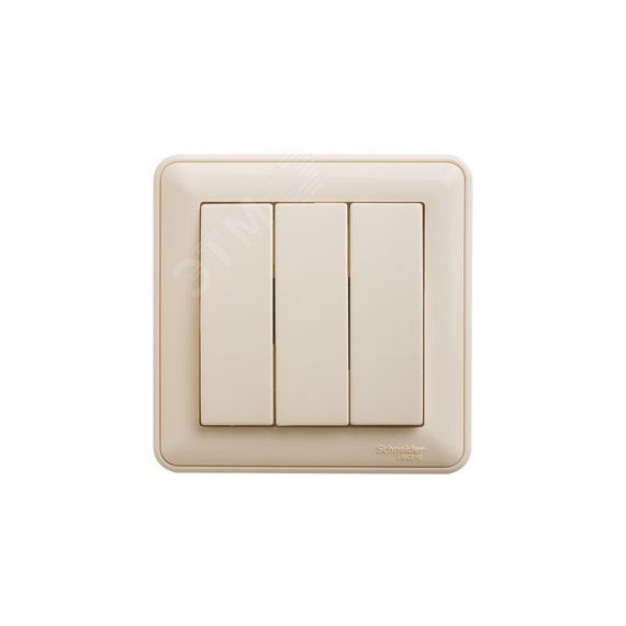 W59 Выключатель трехклавишный, 10АХ, в сборе, слоновая кость SE (Systeme) VS0510-351-28