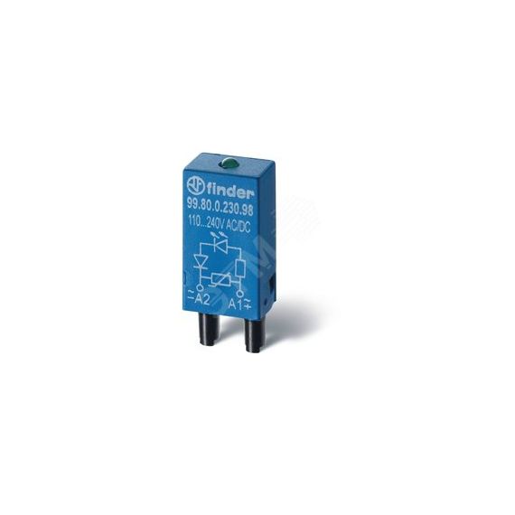 Модуль индикации и защиты, зеленый LED + варистор, 28...60В AC/DC FINDER 99.80.0.060.98