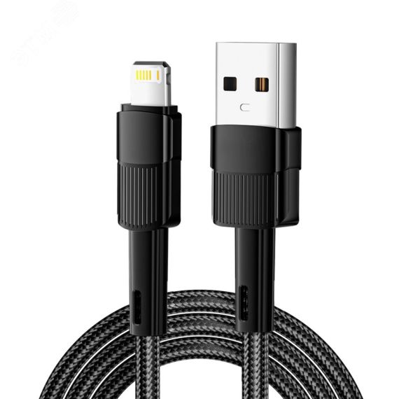 Кабель USB-A - Lightning для Apple, 2,4А, 1м, черный REXANT 18-7060