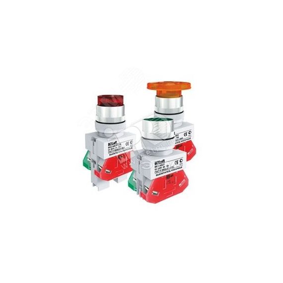Кнопка AE 22мм грибовидная с фиксацией зеленая 220В ВK-22 SE (Dekraft) 25037DEK
