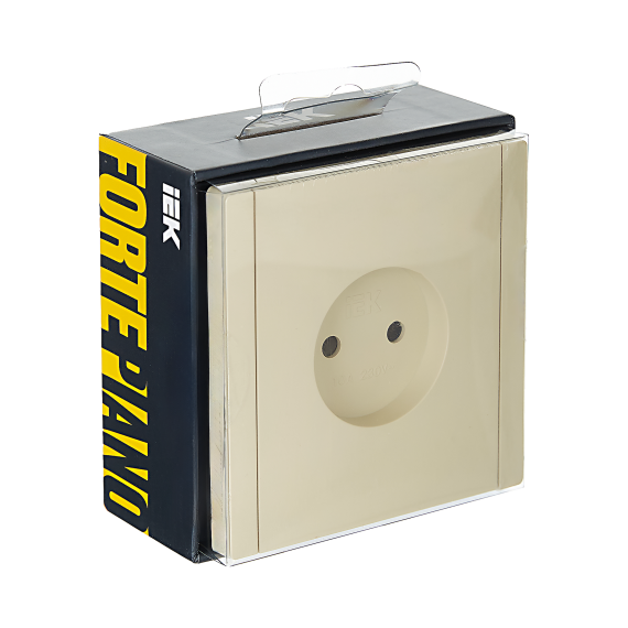 FORTE&PIANO Розетка 1-местная без заземления без защитных шторок винтовое крепление 10А FP418 ваниль IEK