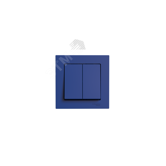 ATLASDESIGN выключатель двухклавишный, сх.5, 10АХ, в сборе, АКВАМАРИН SE (Systeme) ATN001152