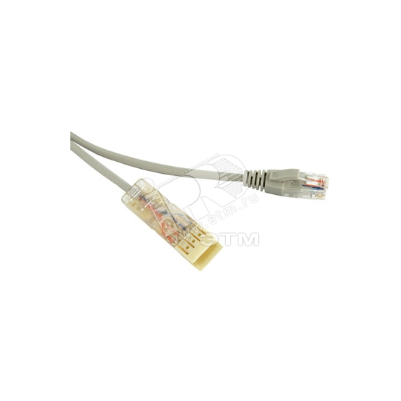 Патч-корд 110 тип-RJ45 2 пары Ethernet LSZH серый (1м) Hyperline 229897
