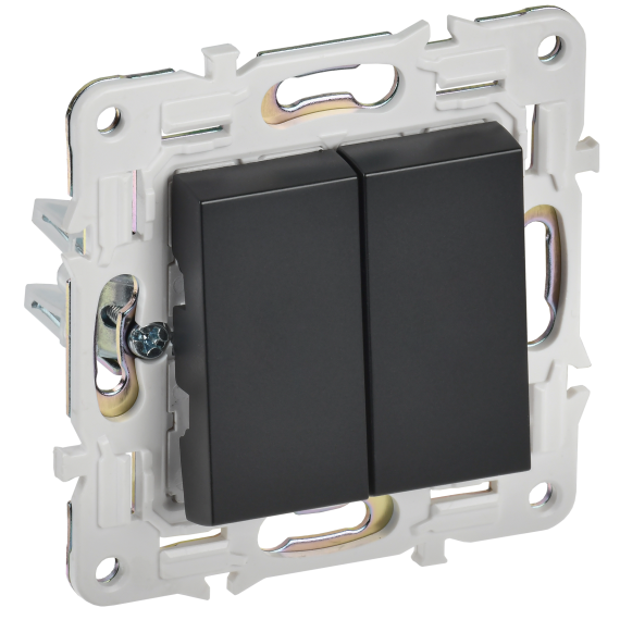 SKANDY Выключатель 2-клавишный 10А SK-V04Bl черный IEK