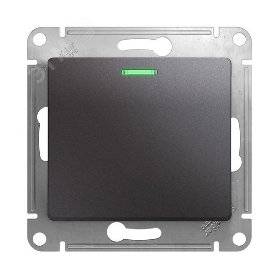 Выключатель одноклавишный, с подсветкой, механизм схема 1а, графит SE (Systeme) GSL001313