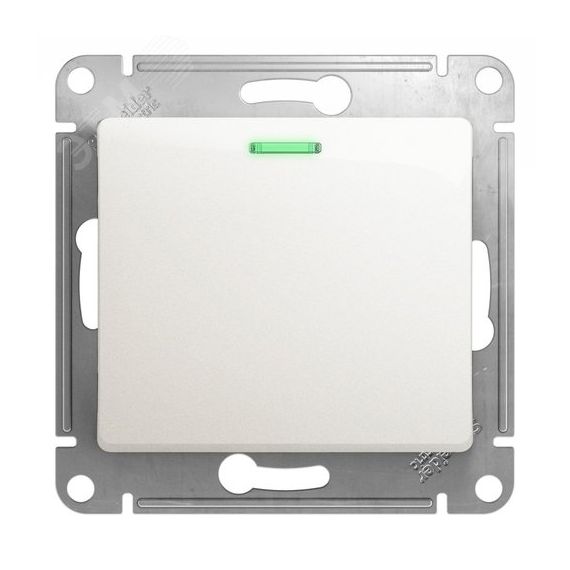 Выключатель одноклавишный, с подсветкой, схема 1а перламутр в рамку SE (Systeme) GSL000613