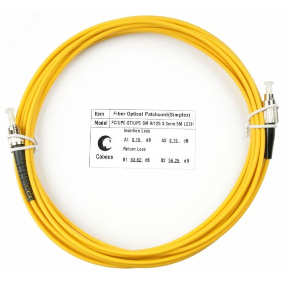 Шнур оптический simplex 20м FC-ST 9/125 sm LSZH Cabeus FOP(s)-9-FC-ST-20m