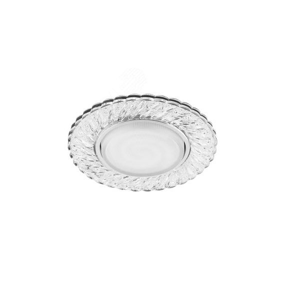 Светильник ДВО-15w GX53 без лампы со светодиодной подсветкой 4000К хром с прозрачным стеклом FERON CD4021 хр/прозр.