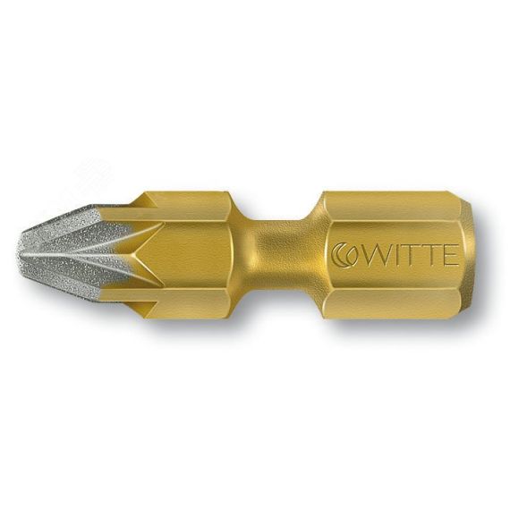 Бита PZ2 x 25 мм 1/4'' BITFLEX Diamond алмазное напыление WITTE 280122000