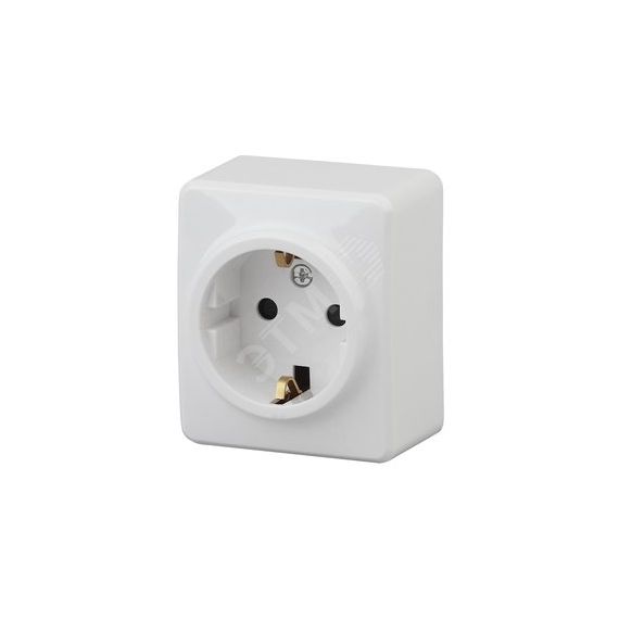 Розетка 2P+E Schuko со шторками, 16A-250В, ОУ, Эра Эксперт, Al+Cu, белый, 11А-2204-01 ЭРА Б0038818
