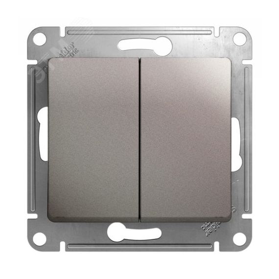 GLOSSA выключатель 2-клавишный сх.5 платина SE (Systeme) GSL001251