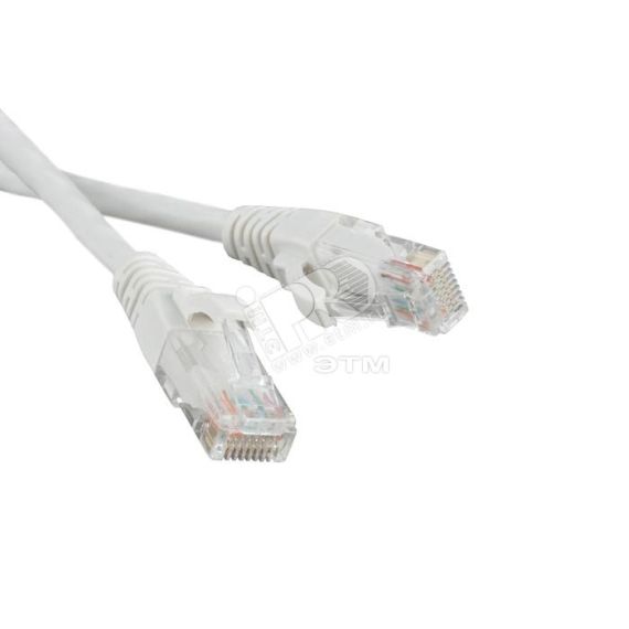 Патч-корд U/UTP категория 5е LSZH белый (1.5м) Hyperline 229955