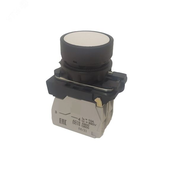 Кнопка КМЕ4111м-белый-1но+1нз-цилиндр-IP40- КЭАЗ 274150