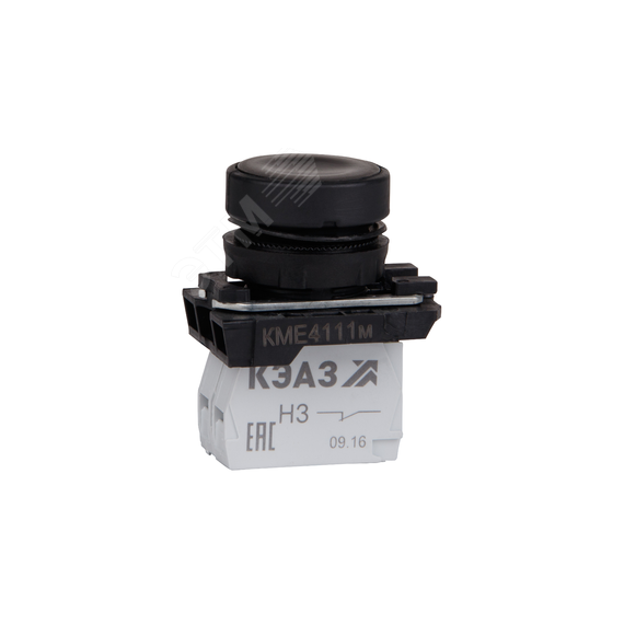 Кнопка КМЕ4111м-черный-1но+1нз-цилиндр-IP40- КЭАЗ 248240