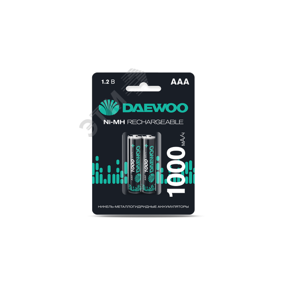 Аккумулятор DAEWOO AAА (1000mAh) Ni-MH блистер, 2 шт. JazzWay 5043176