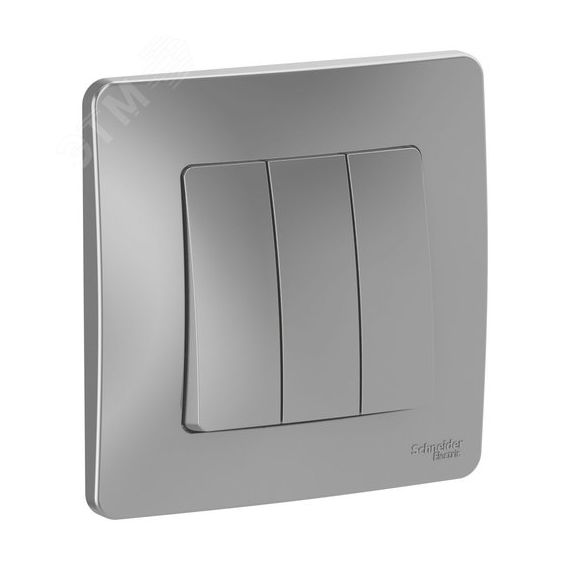 BLANCA скрытой установки трехклавишный выключатель (cх.05), 10A, 250B, алюминий SE (Systeme) BLNVS100503