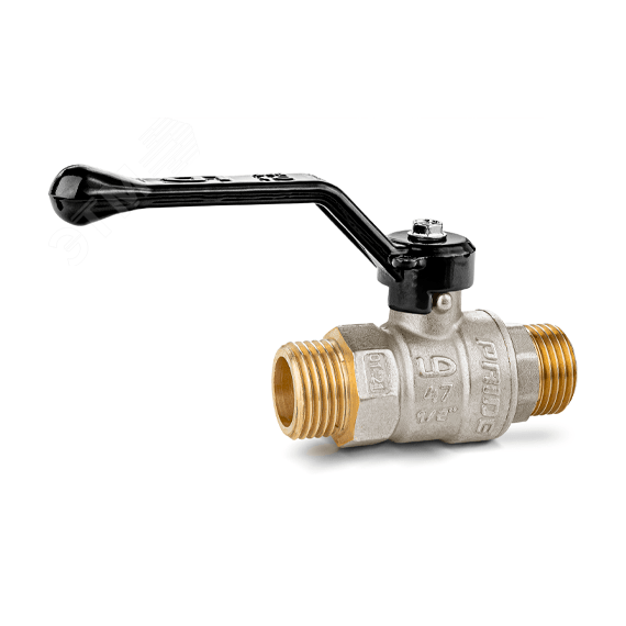 Кран шаровый латунный никелированный 11б27п1 Ду15 Ру40 (1/2') НР/НР рычаг LD Pride LD Pride 47.15.Н-Н.Р