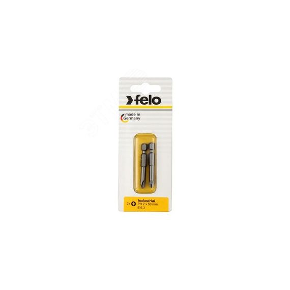 Бита крестовая PH 2X50, серия Industrial, 2 шт в блистере Felo 03202536