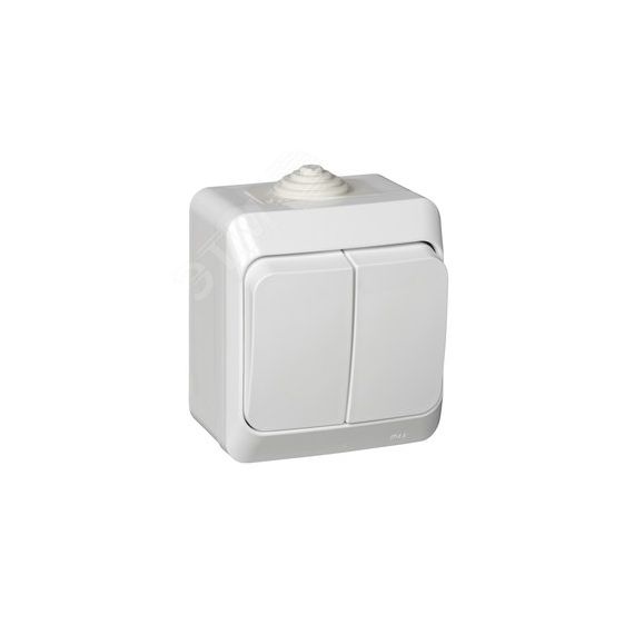 ЭТЮД Выключатель двухклавишный наружный IP44 белый SE (Systeme) BA10-042B