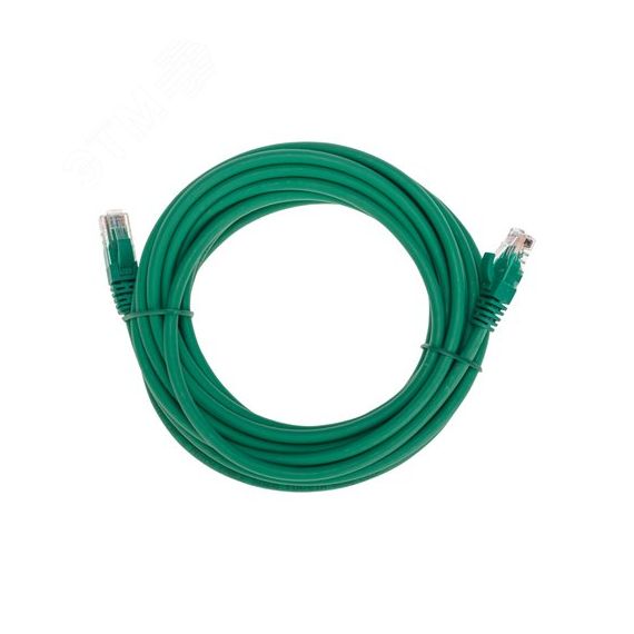 Патч-корд U/UTP CAT 6, RJ45-RJ45, 26AWG, LSZH, зеленый, 5м, REXANT 02-0296-5