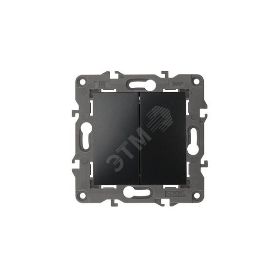 Выключатель двойной, 10АХ-250В, Эра Elegance, антрацит,14-1104-05 ЭРА Б0034234