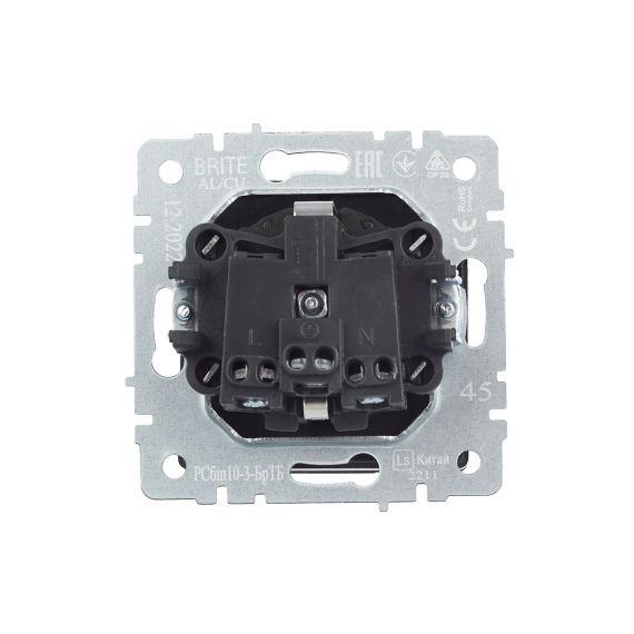 BRITE Розетка 1-местная с заземлением с защитными шторками и крышкой 16А IP20 РСбш10-3-БрТБ темная бронза IEK