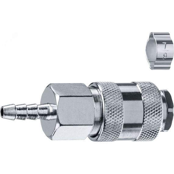 Переходник штуцер ''елочка'' 6 мм - рапид муфта, с хомутом Профессионал ЗУБР 64917-06