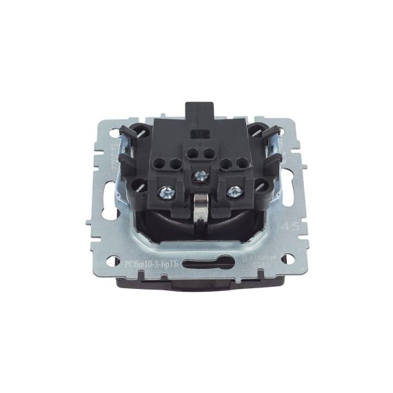 BRITE Розетка 1-местная с заземлением с защитными шторками и крышкой 16А IP20 РСбш10-3-БрТБ темная бронза IEK