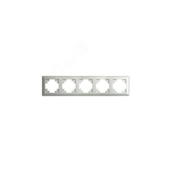 Рамка пятиместная пластик серия Катрин серебро STEKKER STEKKER PFR00-7005-03 39801
