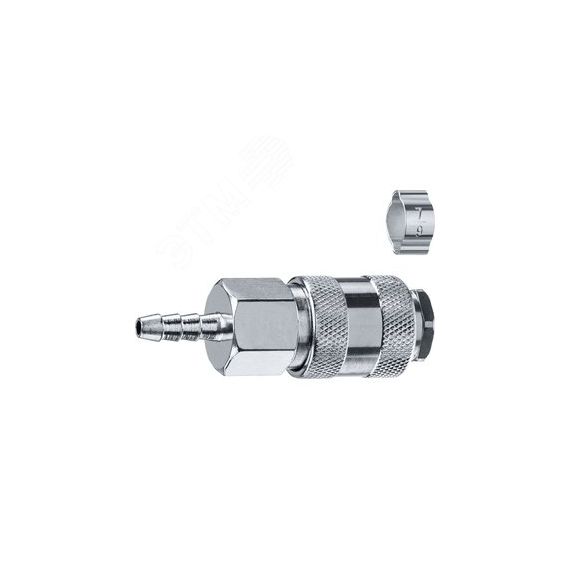 Переходник штуцер ''елочка'' 6 мм - рапид муфта, с хомутом Профессионал ЗУБР 64917-06