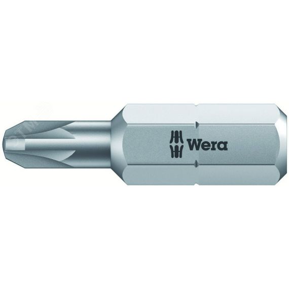 Бита 855/1 RZ PZ вязкая твердость узкий стержень для гипсокартона хвостовик 1/4 C 6.3 PZ 2 x 25 мм WERA WE-135003