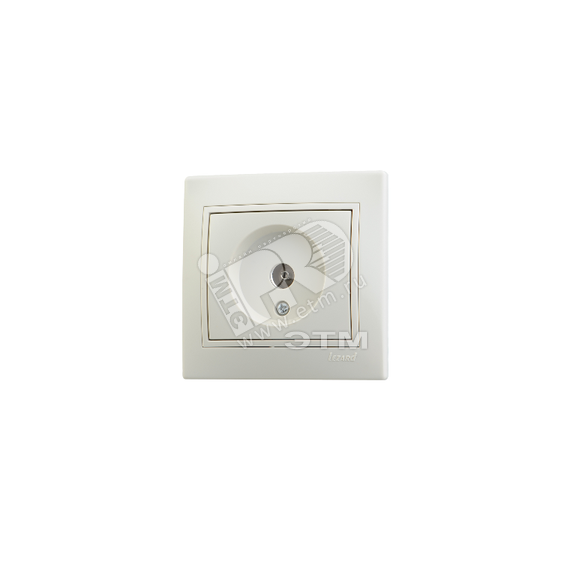 MIRA Розетка телевизионная TV проходная бежевая с вставкой Lezard 701-0303-129