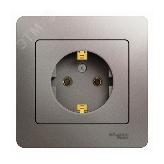 GLOSSA розетка с заземлением в сборе платина SE (Systeme) GSL001242