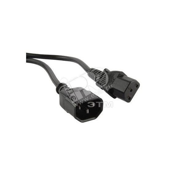 Кабель питания монитор-компьютер IEC 320 C13 - IEC 320 C14 3x0.75 10A прямая вилка 0.5 м Hyperline 43792