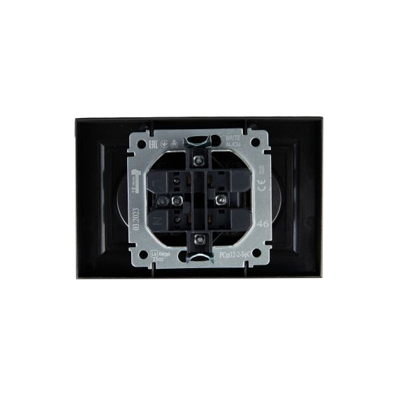 BRITE Розетка 2-местная без заземления с защитными шторками 10А в сборе РСш12-2-БрС сталь IEK