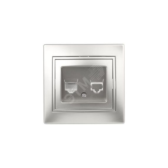 Розетка информационная RJ45, СУ, Plano, алюминий, 1-303-03 ЭРА Б0030086