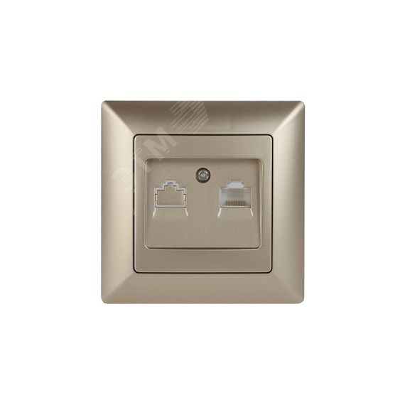 Розетка информационная RJ45, СУ, Solo, шампань, 4-303-04 ЭРА Б0043385