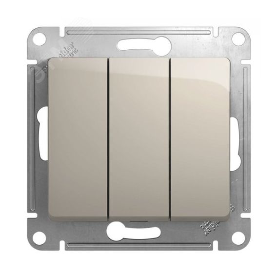 GLOSSA выключатель 3-клавишный сх.3 молочный SE (Systeme) GSL000931