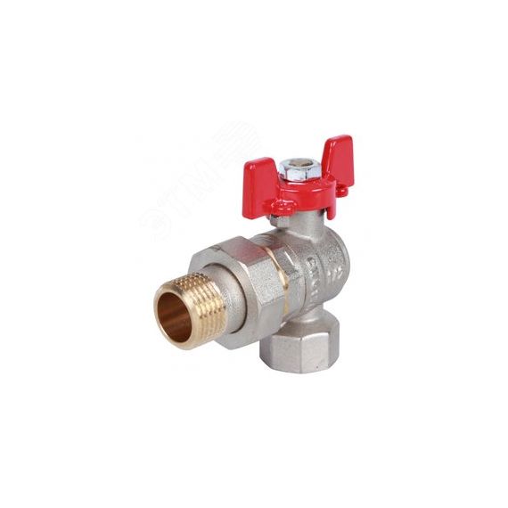 Кран шаровой угловой с американкой 1/2 ВН/НР, ручка бабочка Rommer RBV-0006-0610215