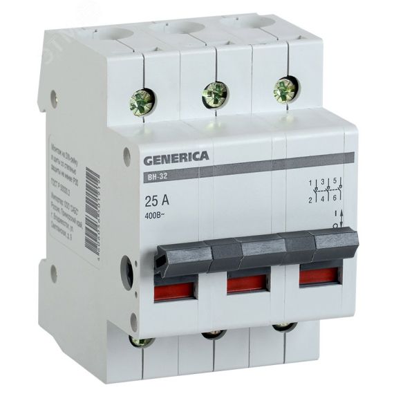 Выключатель нагрузки 3п ВН-32 GENERICA 25А IEK MNV15-3-025