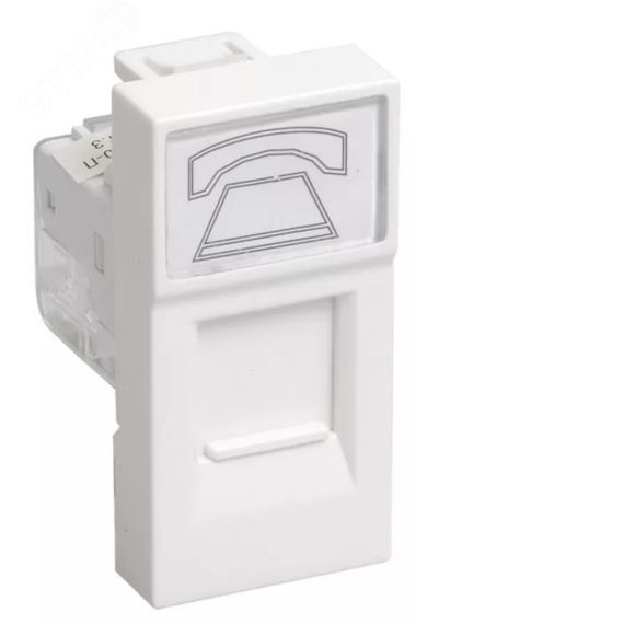 Розетка модульная телефонная RJ-11 45х22.5мм белая RUVinil АДЛ 13-903