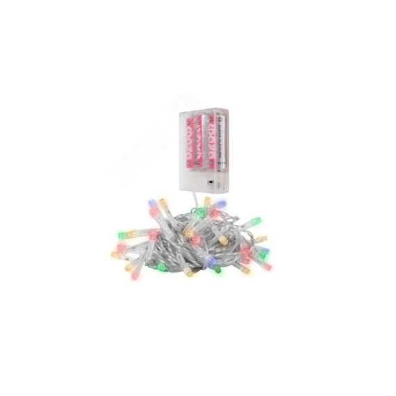 Гирлянда светодиодная нить DC-G01-80M, 80 мульт. LED, 7.8 м., 8 реж., 3xAA JazzWay 5047754
